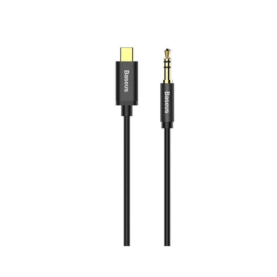 Cable de audio baseus yiven series usb-c / 3.5 mm jack 1.2m, negro