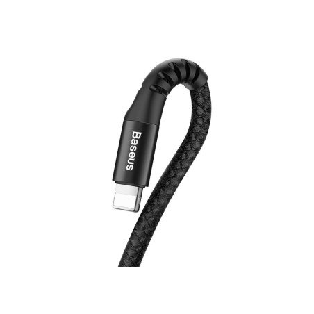 Baseus fish eye cable de carga / datos usb para lightning 2a 1m, negro