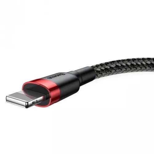 Cable baseus calklf-c19 (lightning m - usb 2.0 m, 2m, black and red color)