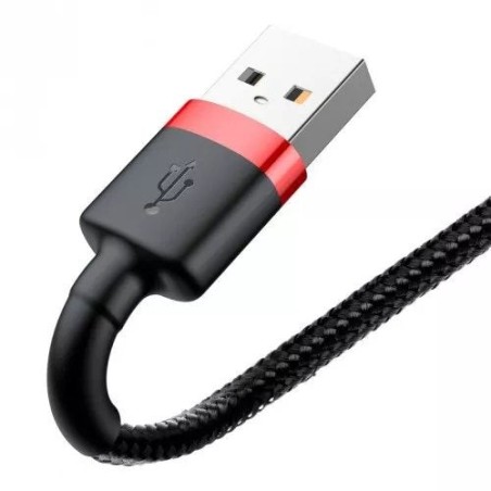 Cable baseus calklf-c19 (lightning m - usb 2.0 m, 2m, black and red color)