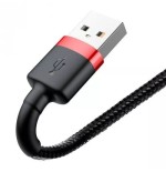 Cable baseus calklf-c19 (lightning m - usb 2.0 m, 2m, black and red color)