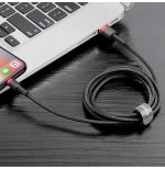 Cable baseus calklf-c19 (lightning m - usb 2.0 m, 2m, black and red color)