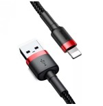 Cable baseus calklf-c19 (lightning m - usb 2.0 m, 2m, black and red color)