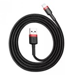 Cable baseus calklf-c19 (lightning m - usb 2.0 m, 2m, black and red color)