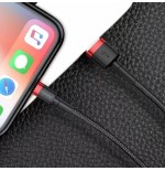 Cable baseus calklf-c19 (lightning m - usb 2.0 m, 2m, black and red color)