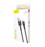 Cable baseus calklf-c19 (lightning m - usb 2.0 m, 2m, black and red color)