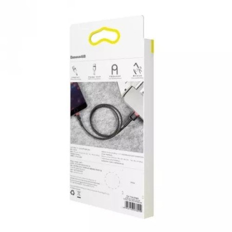 Cable baseus calklf-c19 (lightning m - usb 2.0 m, 2m, black and red color)
