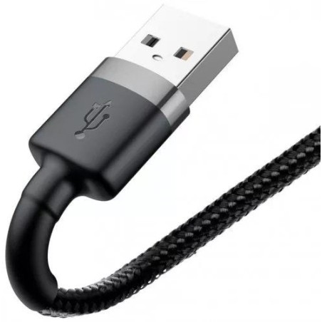 Baseus cable usb 2.0 lightning 1.5a 2m (gris y negro)