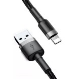 Baseus cable usb 2.0 lightning 1.5a 2m (gris y negro)