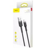 Baseus cable usb 2.0 lightning 1.5a 2m (gris y negro)
