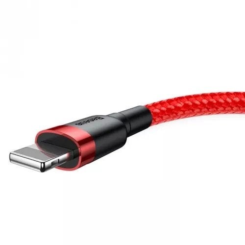 Cable de carga / datos baseus cafule usb a lightning 2.4a 0.5m, rojo-rojo
