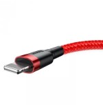 Cable de carga / datos baseus cafule usb a lightning 2.4a 0.5m, rojo-rojo