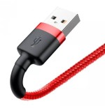 Cable de carga / datos baseus cafule usb a lightning 2.4a 0.5m, rojo-rojo