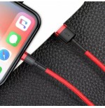 Cable de carga / datos baseus cafule usb a lightning 2.4a 0.5m, rojo-rojo