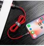 Cable de carga / datos baseus cafule usb a lightning 2.4a 0.5m, rojo-rojo