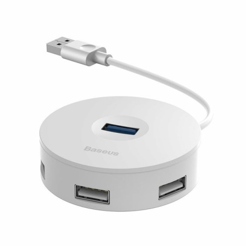 Hub baseus cahub-f02 (3x usb 2.0, 1x usb 3.0, color blanco)