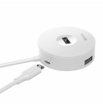 Hub baseus cahub-f02 (3x usb 2.0, 1x usb 3.0, color blanco)