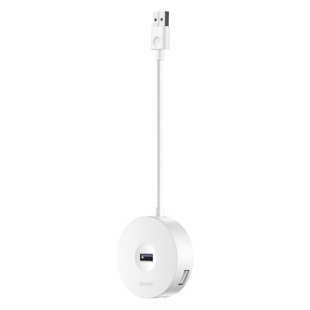 Hub baseus cahub-f02 (3x usb 2.0, 1x usb 3.0, color blanco)