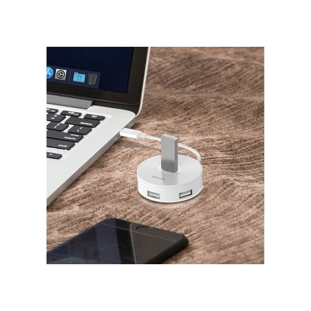 Hub baseus cahub-g02 usb-c (3x usb 2.0 1x usb 3.0 color blanco)