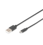 Digitus 1m, usb2.0-a/usb2.0 micro-b cable usb 2.0 usb a micro-usb b negro
