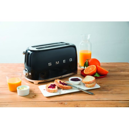 Tostadora smeg tsf02bleu 2 ranuras largas 1500w negra