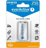 Batería recargables everactive ni-mh 6f22 9v 250 mah silver line