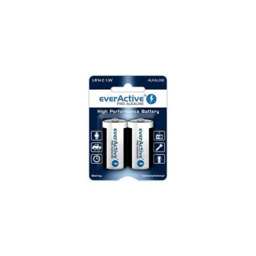 Pilas alcalinas everactive pro alkaline lr14 c - blíster - 2 piezas