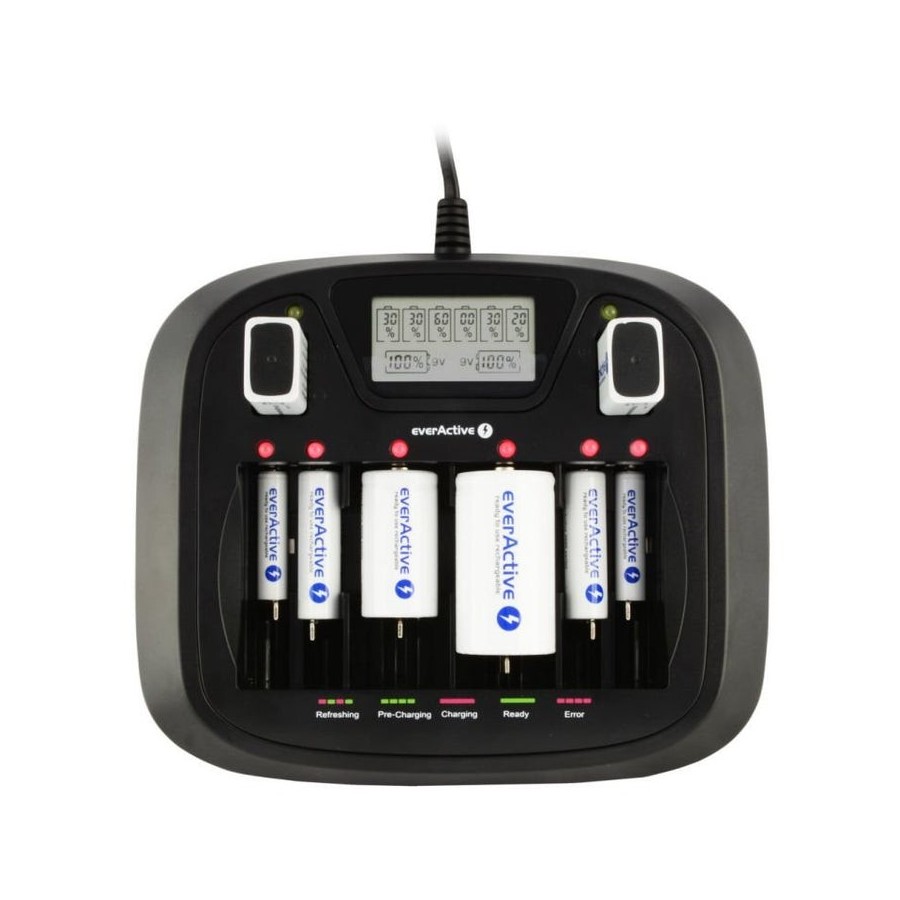 Cargador universal everactive nc 9000u aaa/aa c/d 9v 50/60hz 30w