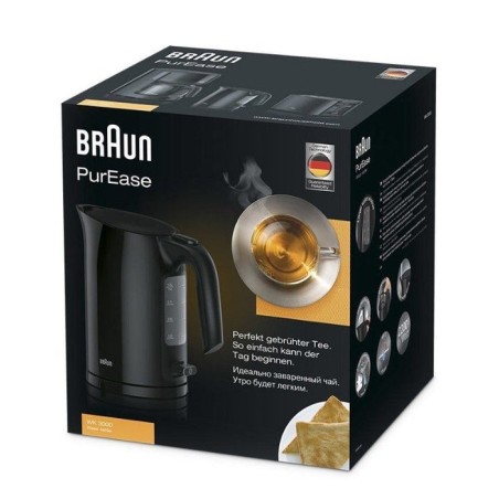 Hervidor de agua braun wk 3000 bk 1 l negro 2200 w