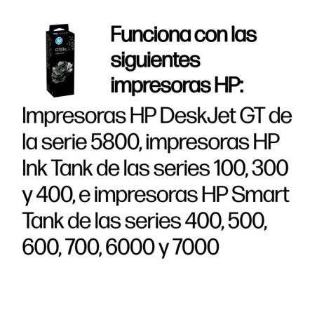 Hp gt53xl 135ml bote tinta original negro