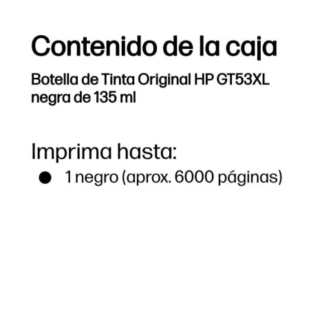 Hp gt53xl 135ml bote tinta original negro