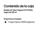 Hp gt53xl 135ml bote tinta original negro