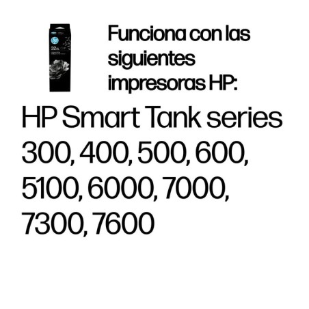 Botella de tinta original hp 32 xl alta capacidad negro