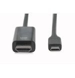 Digitus cable usb-c a hdmi 4k macho/macho 5m negro