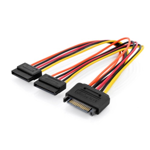 Cable digitus corriente interna y-splitter m/f/f 0.3m 15-pin - 2x sata 15-pi