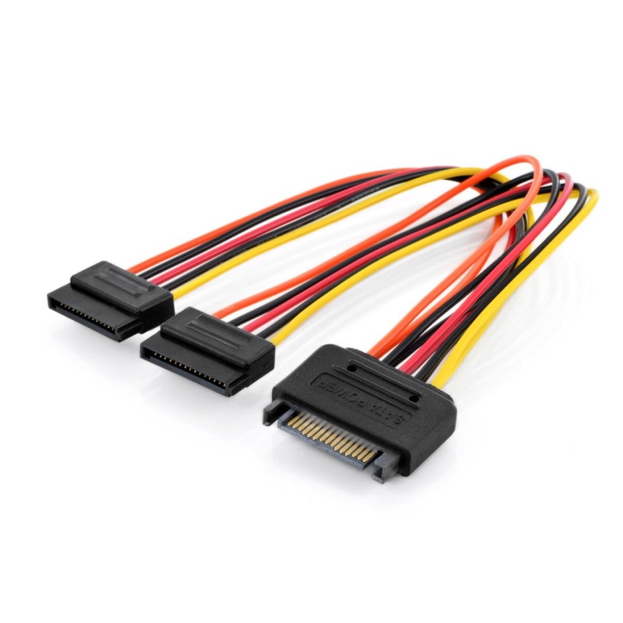 Cable digitus corriente interna y-splitter m/f/f 0.3m 15-pin - 2x sata 15-pi