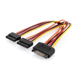 Cable digitus corriente interna y-splitter m/f/f 0.3m 15-pin - 2x sata 15-pi