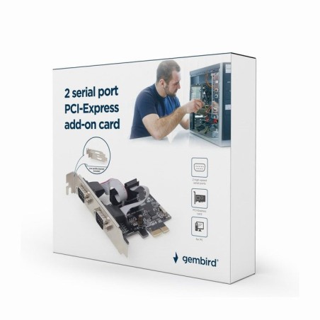 Gembird tarjeta pci express puerto serie+ adaptador perfil bajo spc-22