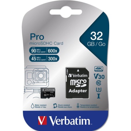 Verbatim pro micro sdhc 32gb u3 cl10 47041