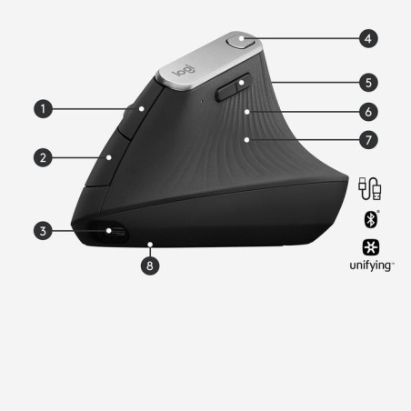Ratón logitech vertical mx hasta 4000 dpi - 910-005448
