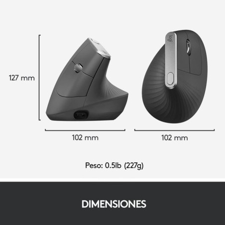 Ratón logitech vertical mx hasta 4000 dpi - 910-005448