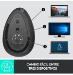 Ratón logitech vertical mx hasta 4000 dpi - 910-005448