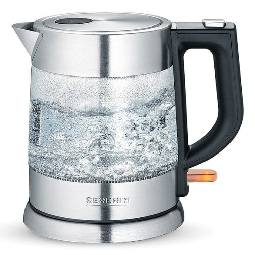 Severin wk 3468 tetera eléctrica 1 l 2200 w negro, acero inoxidable, transparente