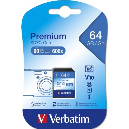 Verbatim secure digital 64gb sdxc cl10 uhs-1  44024