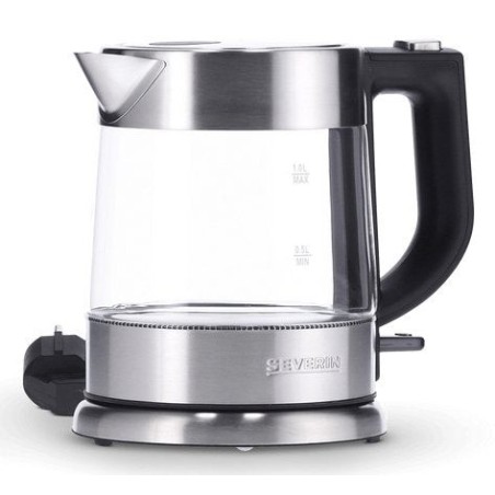Severin wk 3468 tetera eléctrica 1 l 2200 w negro, acero inoxidable, transparente