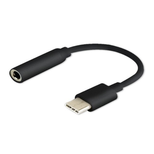 Adaptador savio ak-35 / b toma tipo c - jack estéreo 3 5 mm 0 12 m color negro