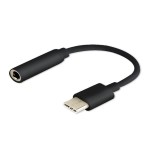 Adaptador savio ak-35 / b toma tipo c - jack estéreo 3 5 mm 0 12 m color negro