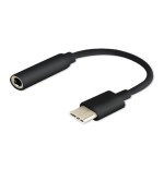 Adaptador savio ak-35 / b toma tipo c - jack estéreo 3 5 mm 0 12 m color negro
