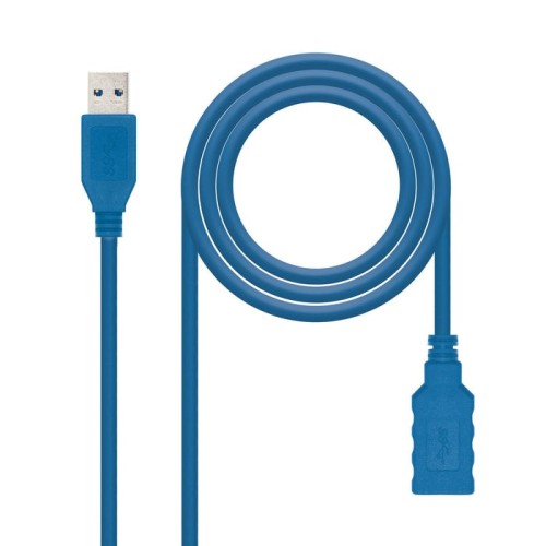 Nanocable cable usb-a 3.0 macho a usb-a hembra 1m - azul