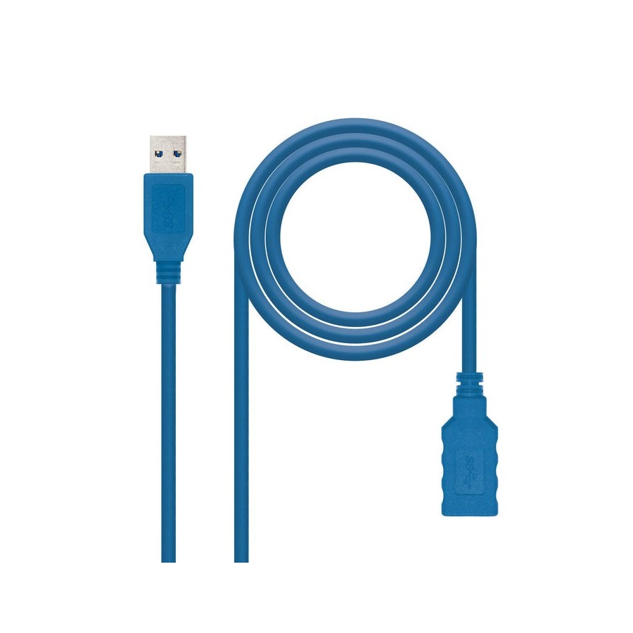 Nanocable cable usb-a 3.0 macho a usb-a hembra 1m - azul